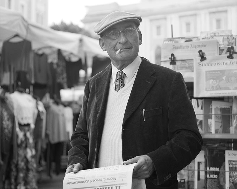 Ritratto in bianco e nero su pellicola Ilford