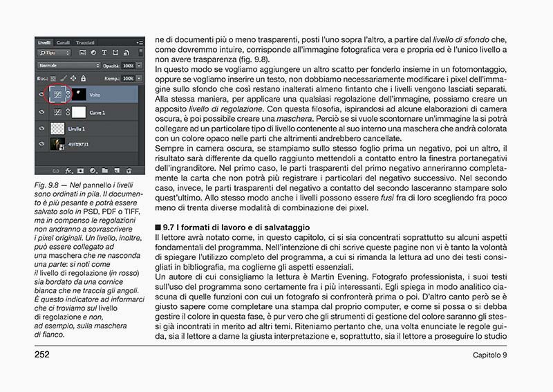 Esempio d'impaginato del "Trattato fondamentale di fotografia" - i livelli di Adobe Photoshop