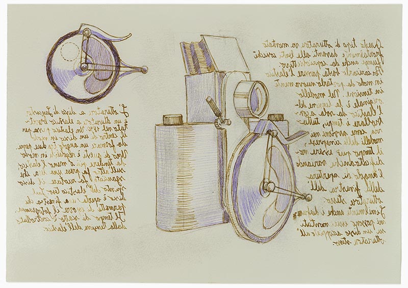 Lancaster rotary shutter. Illustrazione realizzata per il libro illustrato "Codex 1519" realizzato per il cinquecentenario della morte di Leonardo.